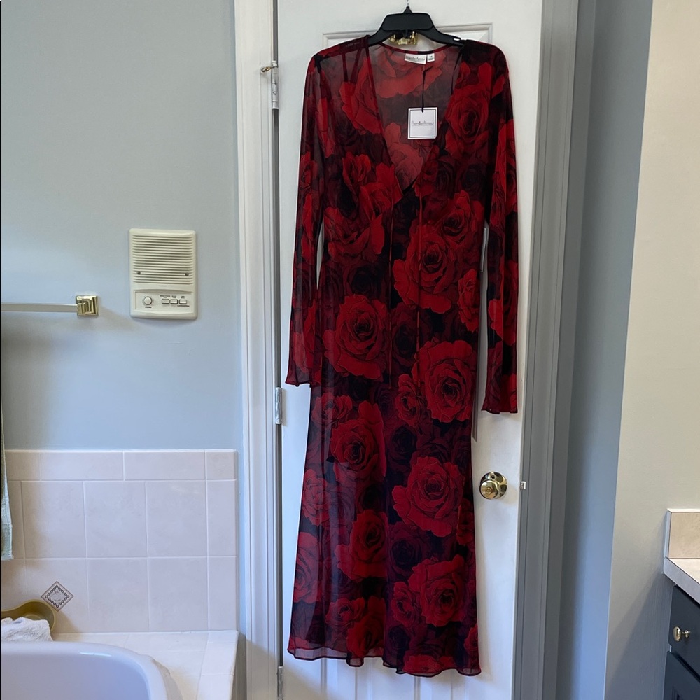 Premier Amour Red and Black Floral Dress